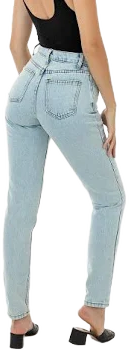 Los Angeles Apparel Women's High Waisted Tapered Jeans