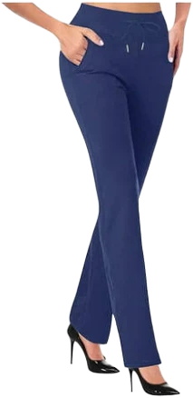 Women's Pull-On Straight Leg Dress Pants with Pockets