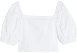 Women's Puff Sleeved Cotton Blouse