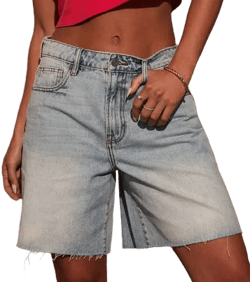 Vici Irvine High Rise Frayed Hem Jean Shorts