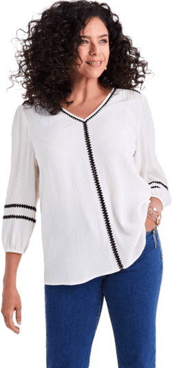 Style & Co. Women's V-Neck 3/4-Sleeve Blouse