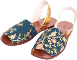 MOMO New York Silk Embroidered Sandals