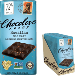 Chocolove Hawaiian Sea Salt Dark Chocolate Bars | 72% Cocoa | Rich and Intense Flavor | Made with Premium Belgium Chocolate | Non-GMO & Gluten-Free, 3.2 oz Bar (12 Pack) Hawaiian Sea Salt 3.2oz (Pack of 12)