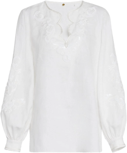 Kobi Halperin Women's Sequin Embroidered Linen Blouse