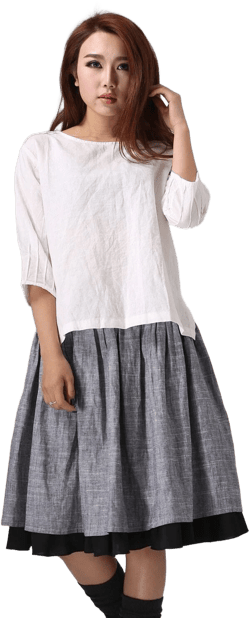 Women's Loose Fit Linen Oversized Blouse