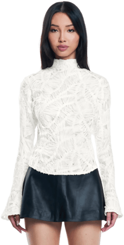 OW Collection Women's Cassie High Neck Blouse
