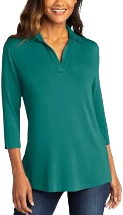 Customizable Port Authority 12 Pcs. Ladies Luxe Knit Tunic. Teal Green XS