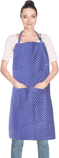 Aprons for Women with 2 Pockets, Adjustable Floral Cotton Kitchen Apron for Cooking Baking,Chef Apron, Artist or Garden Apron (Blue Floral)