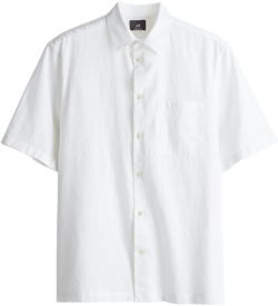H&M Men's Regular Fit Linen-Blend Shirt
