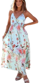 Magnolia Boutique Women's Silky Floral Maxi Dress