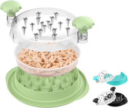 3rd Gen Chicken Shredder Tool Twist Large with Detachable Plate for Easy Transfer, Chicken Breast Shredder, Meat Shredder, Strong Anti-Slip Strip Base, Visible Lid, Ergonomic Handle, Dishwasher Safe Avocado Green