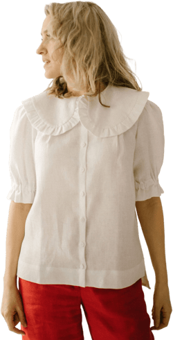 Victorian Inspired Puritan Collar Linen Shirt