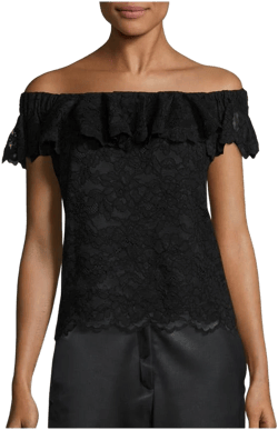 Rebecca Taylor Women's Off-the-Shoulder Lace Top