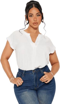 Fashion Nova Linen Short Sleeve Blouse