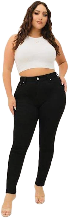 True Religion Women's Plus Jennie Mid Rise Curvy Skinny Jeans
