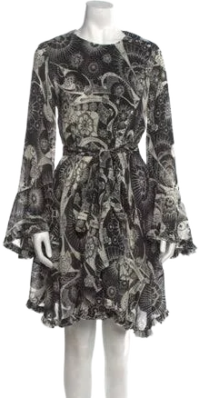Chloe Women's Floral-Print Chiffon A-Line Dress