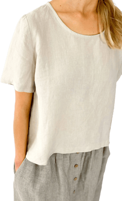Linen Short Sleeve Blouse