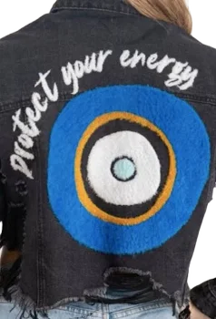 Women's Distressed Cropped Denim Jacket