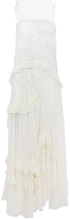 Chloe Women's Ruffle-Trim Floral Lace Maxi Dress