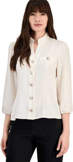 Anne Klein Women's High-Neck Dove Blouse