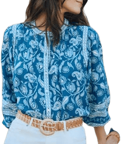 J.McLaughlin Women's Gisella Blouse in Kashmiri