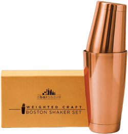 A Bar Above Professional Boston Shakers Set 18 oz Weighted Stainless Steel Cocktail Shaker Set for Bartenders, Premium 304 Steel Bar Shaker, Essential Bartending Tools for Mixing Drinks For Everyone - Both Weighted Antique Copper