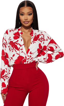 Fashion Nova Women's Floral Emotions Top