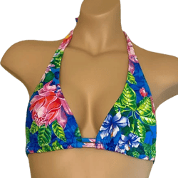 Tropic Floral Print Double Strap Bikini Top