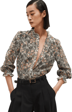 Me+em Women's Silk Cotton Straight Blouse