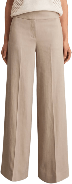 Reiss Womens Neutral Delilah Lyocell-linen Wide-leg Trousers