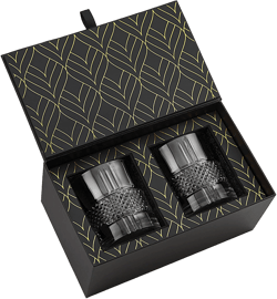 ROCKS Whiskey Chilling Stones Crystal Whiskey Glasses Set of 2 Reserve Glass Tumblers