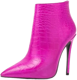 Croco Printed Stilettos Pointed Toe Ankle Booties