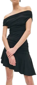 Off Shoulder Asymmetrical Mini Dress