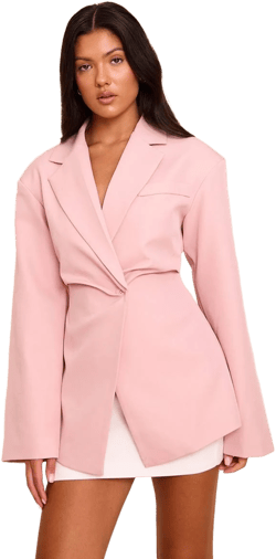 Tailored Cinch Waist Blazer
