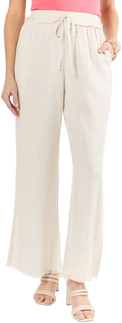 Pink Lily Linen Blend Pull-On Pants