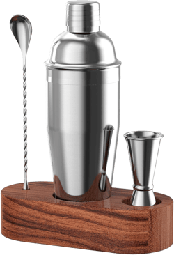 Cocktail Shaker Set,24 oz Martini Shaker,Bartender Kit with Stand,Stainless Steel Martini Mixer Built-in Strainer,Bar Tool Set,Drink Shaker,Fun Gifts. A-silver
