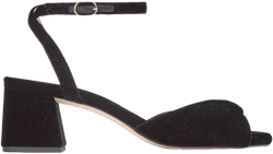 Joelle Twist-Front Velvet Heeled Sandals