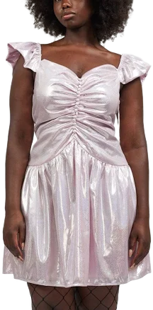 Batsheva Wendy Holographic Mini Dress