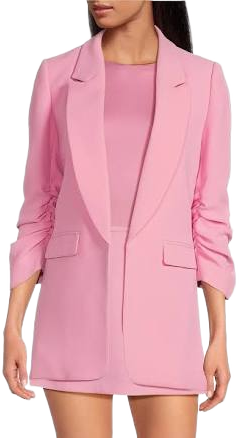 Gianni Bini Women's Jemma Ruched Shawl Collar Twill Boyfriend