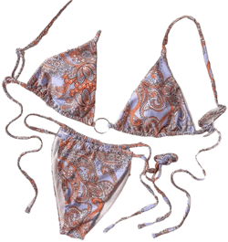 Vintage Flowers Print Bikini Set