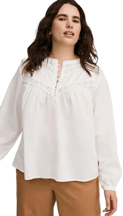 Women's Voile Relaxed Long Sleeve Blouse in Green by Mainline at Torrid