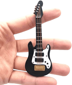 EatingBiting Adult Scene Handcraft 1:12 8.5cm Dollhouse Miniature Musical Instrument Bass Guitar for Dollhouse Furniture, Mini Miniature Instrument Classical Dolls Accessory, Fashion Modern