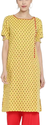 Yash Gallery Women's Floral Printed Cotton Kurta with Palazzo