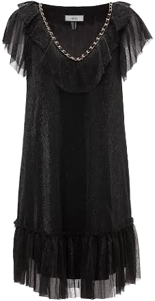 Nissa Women's Midi Ruffle Trim Dress