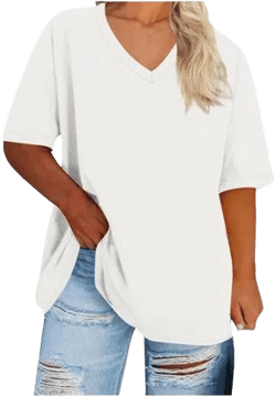 Viadha Clearance Plus Size Tops Summer Short Sleeve Shirts Neck Tunic Blouses Women's