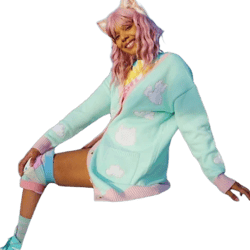 Cat Cloud Oversized Cardigan with Pockets