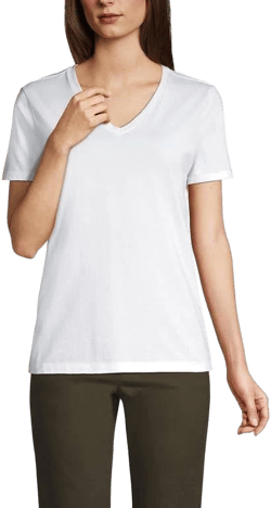 Lands' End Women's Relaxed Supima Cotton V-Neck T-Shirt