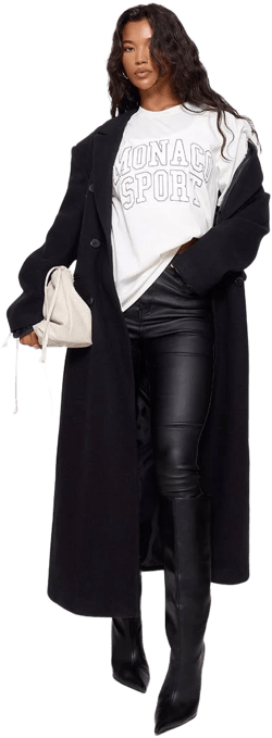 Black Hourglass Coated Skinny Jeans