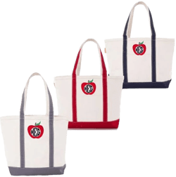Apple Canvas Monogrammed Classic Tote
