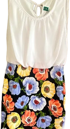 Floral Dress with White Top